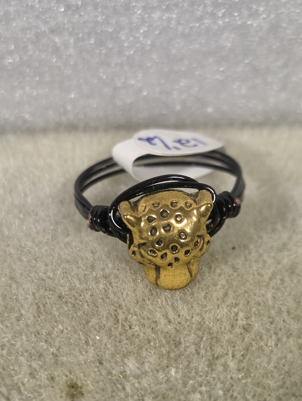 Handcrafted Gold Leopard Head Wire-Wrap Ring - Men's Jewelry